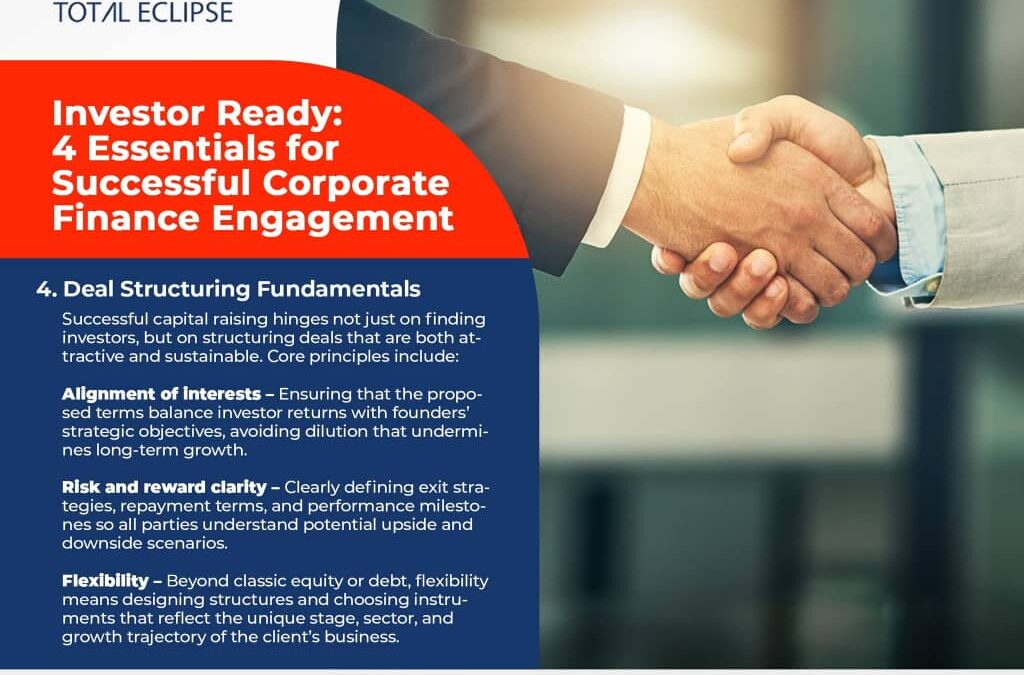 INVESTOR READY: 4 ESSENTIALS FOR SUCCESSFUL CORPORATE FINANCE ENGAGEMENT